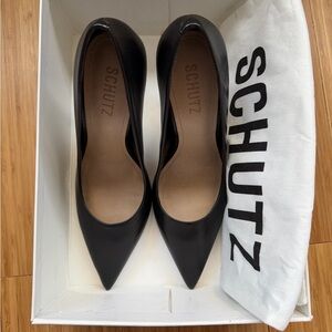 SCHUTZ Black High Stilleto Black Pump Heel - Size 8